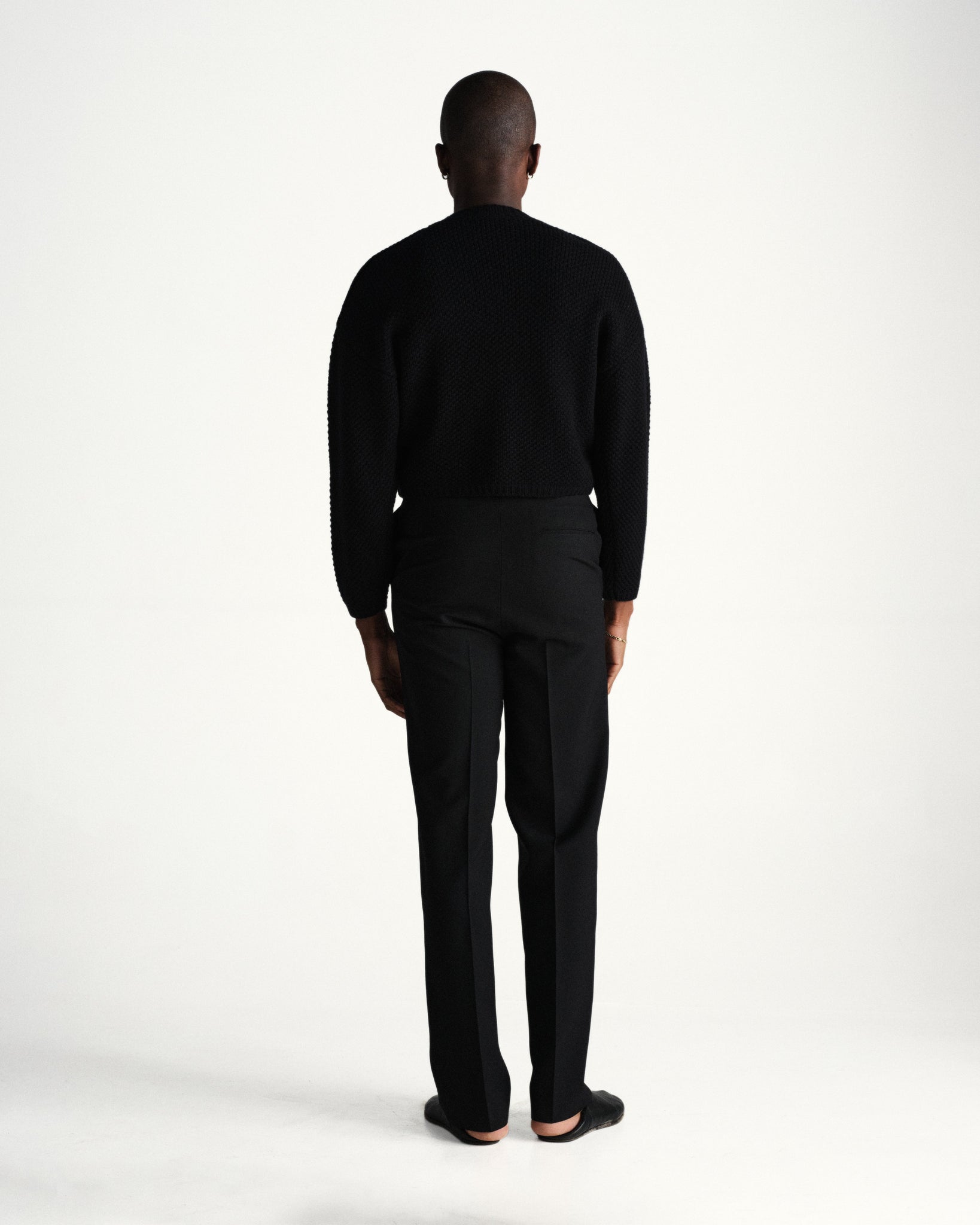 quarter zip pullover knit - black