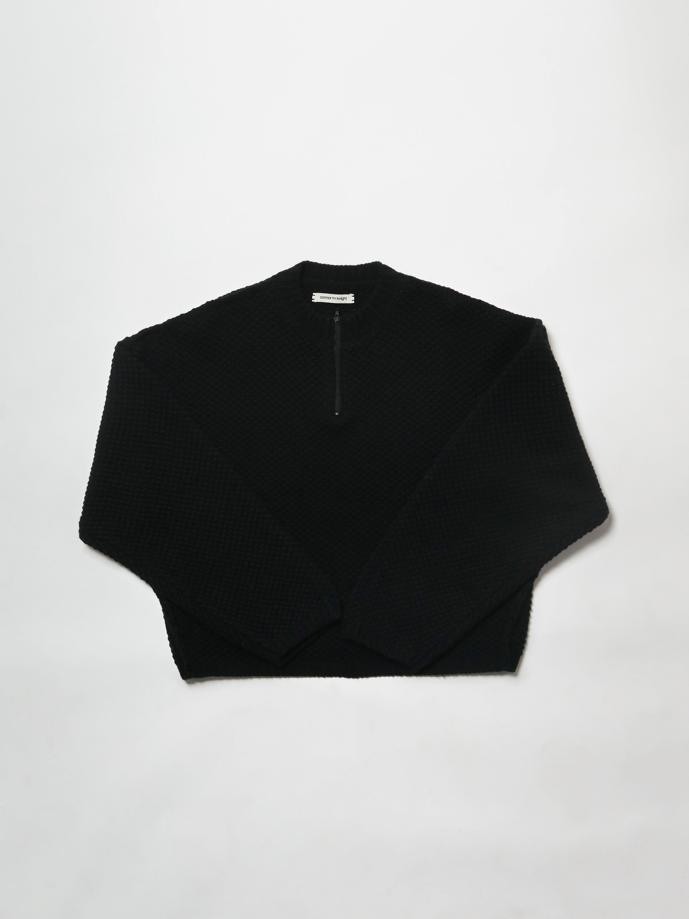 quarter zip pullover knit - black – connor mcknight