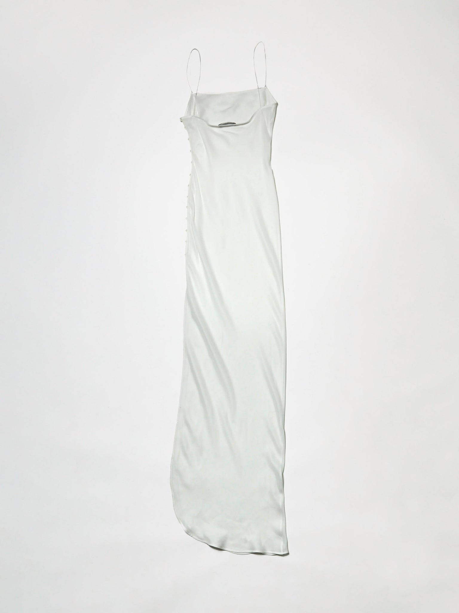 spaghetti strap slip gown - white