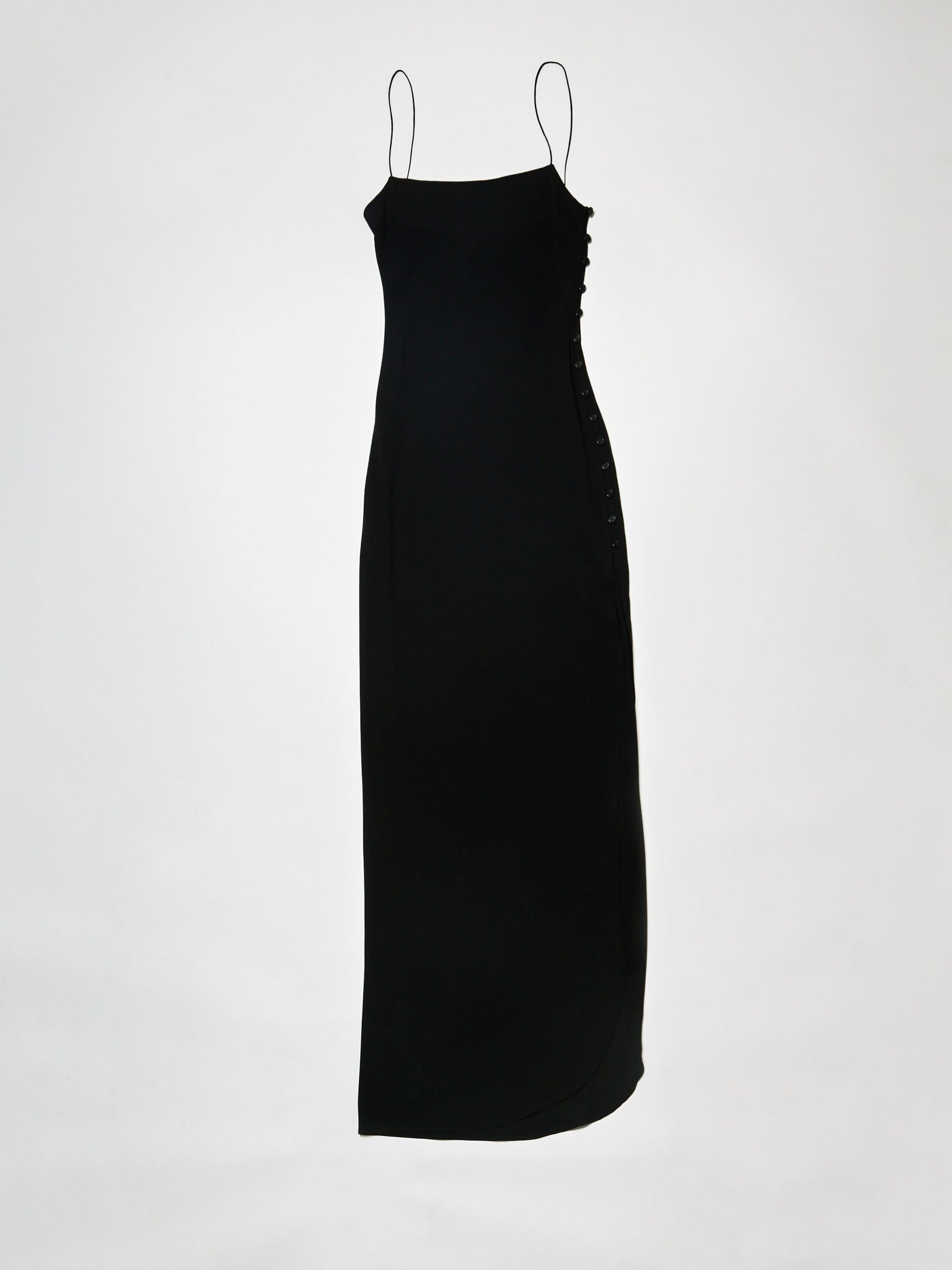 spaghetti strap slip gown - black