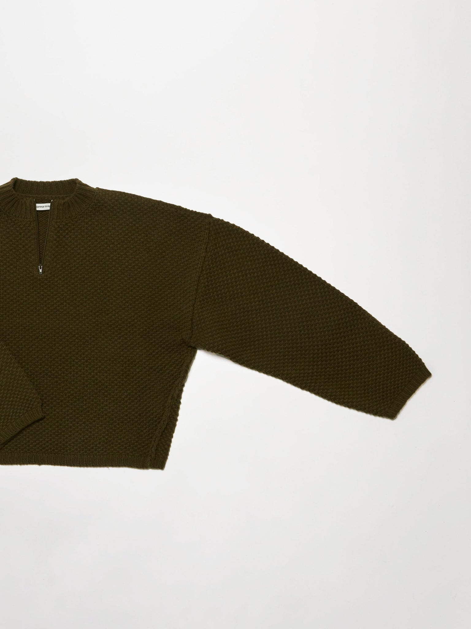 quarter zip pullover knit - olive